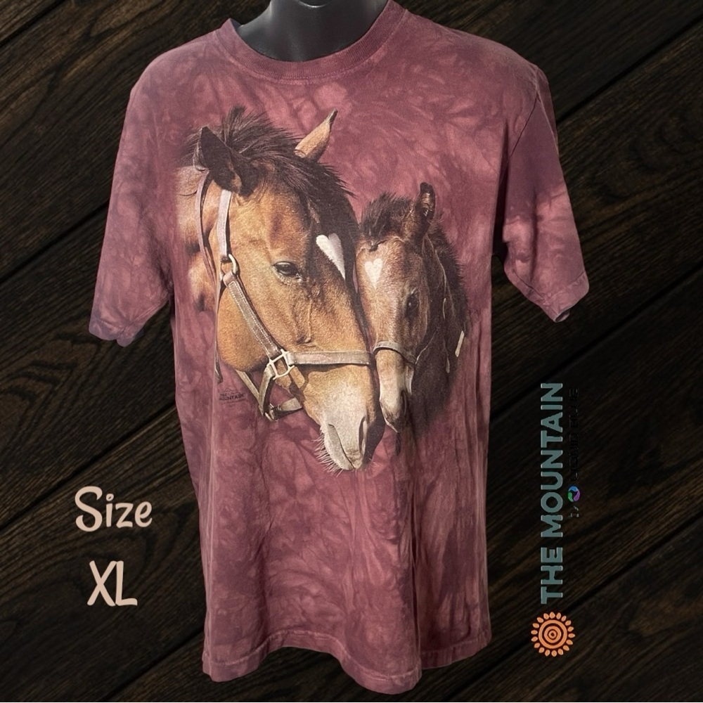 The Mountain Kids Horse Duo T-Shirt - Maroon Size XL 16